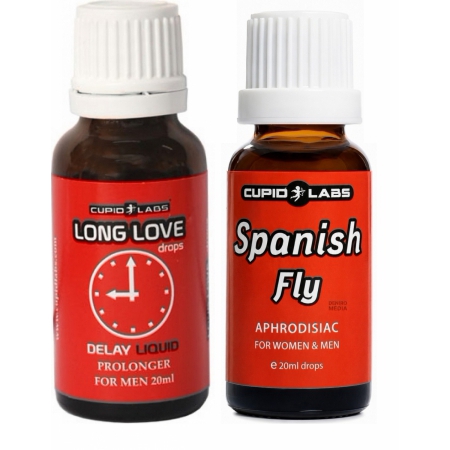 Pachet Picături Afrodisiace Spanish Fly 20ml + Picături Ejaculare Precoce Long Love 20ml
