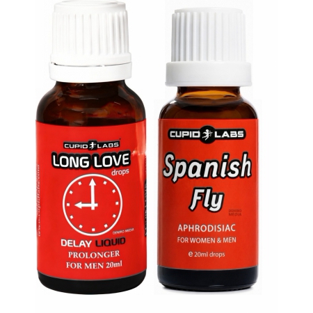 Pachet Picături Afrodisiace Spanish Fly 20ml + Picături Ejaculare Precoce Long Love 20ml