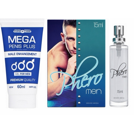 Pachet Parfum cu Feromoni Pheromen 15ml Și Gel Mărire Penis Mega Penis Plus 65ml
