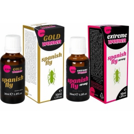 Pachet Afrodisiac Spain Fly Extreme Women 30ml + Afrodisiac Spanish Fly Strong Gold Women 30ml pe xBazar
