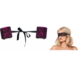 Pachet Cătușe Obsessive Roseberry Mov + Mască Obsessive A710 Negru pe xBazar