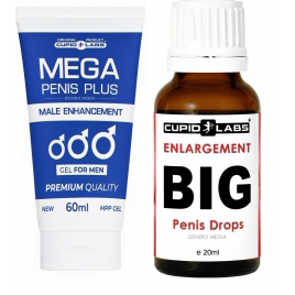 Pachet Picături Big Penis Drops 20ml Și Gel Mărire Penis Mega Penis Plus 65ml