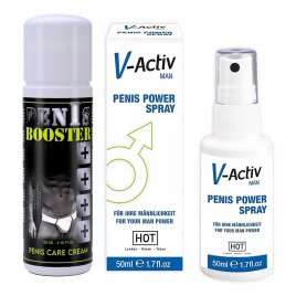 Pachet Spray V-activ Penis Power For Men 50ml + Cremă Pentru Potență Penis Booster 125ml pe xBazar