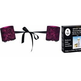 Pachet Cătușe Obsessive Roseberry Mov + Spray Stud 100 Original pe xBazar