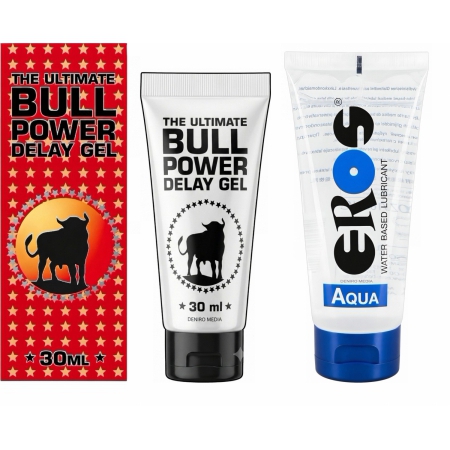 Pachet Lubrifiant Eros Aqua 200ml + Gel Ejaculare Prematură Bull Power Delay 30ml