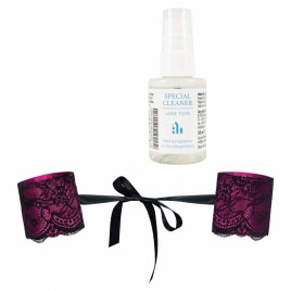 Pachet Cătușe Obsessive Roseberry Mov + Special Cleaner Love Toys 50ml pe xBazar