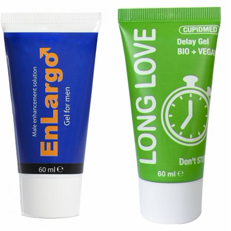 Pachet Cremă Mărirea Penisului Enlargo 100ml + Gel Ejaculare Precoce Long Love 50ml