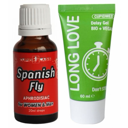 Pachet Gel Ejaculare Precoce Long Love 50ml + Picături Afrodisiace Spanish Fly 20ml