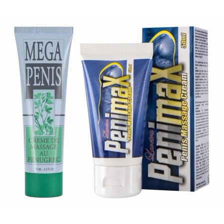Pachet Cremă Mărire Mega Penis 75ml + Cremă Penis Enlargement Penimax 50ml