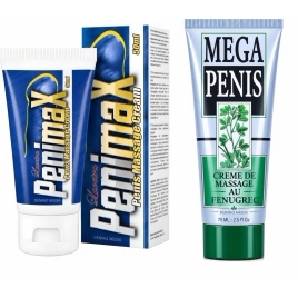 Pachet Cremă Mărire Mega Penis 75ml + Cremă Penis Enlargement Penimax 50ml pe xBazar
