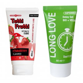 Pachet Gel Ejaculare Precoce Long Love 50ml + Lubrifiant Sex Oral Căpșuni 100ml pe xBazar