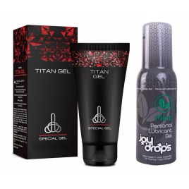 Pachet Cremă Titan Gel + Lubrifiant Joy Drops Mint