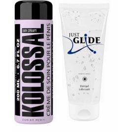 Pachet Cremă Mărire Penis Kolossal 200ml + Lubrifiant Just Glide Anal 200ml pe xBazar