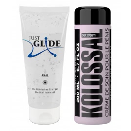 Pachet Cremă Mărire Penis Kolossal 200ml + Lubrifiant Just Glide Anal 200ml pe xBazar