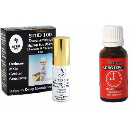 Pachet Spray Stud 100 Original + Picături Ejaculare Precoce Long Love 20ml