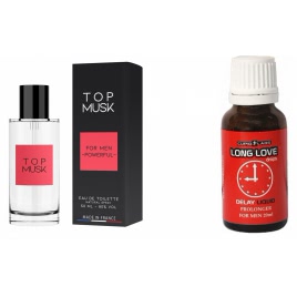 Pachet Picaturi Ejaculare Precoce Long Love 20ml + Parfum Feromoni Top Musk 75ml pe xBazar