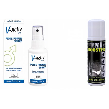 Pachet Spray V-activ Penis Power For Men 50ml + Crema Pentru Potenta Penis Booster 125ml