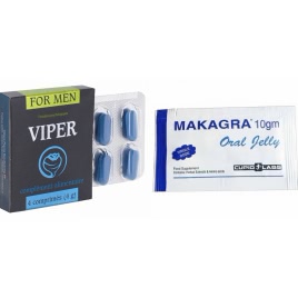 Pachet Stimulent Makagra Oral Jelly 10g + Pastile Potenta Viper FR 4 capsule pe xBazar