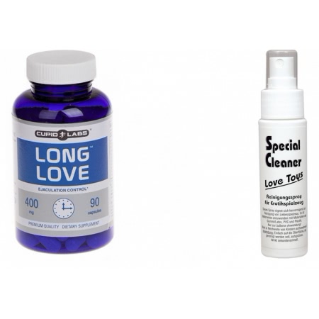 Pachet Pastile Ejaculare Precoce Long Love 90 capsule + Special Cleaner Love Toys 50ml