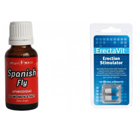 Pachet Picaturi Afrodisiace Spanish Fly 20ml + Pastile Erectie Erectavit Stimo 2buc