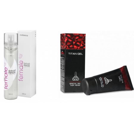 Pachet Crema Marirea Penisului Titan Gel Original 50ml + Lubrifiant Anal Female Cobeco Relax 120ml