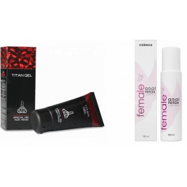 Pachet Crema Marirea Penisului Titan Gel Original 50ml + Lubrifiant Anal Female Cobeco Relax 120ml pe xBazar