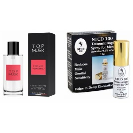 Pachet Spray Stud 100 Original + Parfum Feromoni Top Musk 75ml pe xBazar