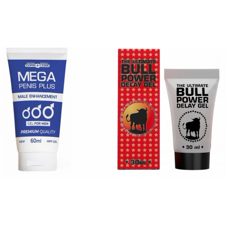 Pachet Gel Marire Penis Mega Penis Plus 65ml Si Gel Ejaculare Prematura Bull Power Delay 30ml