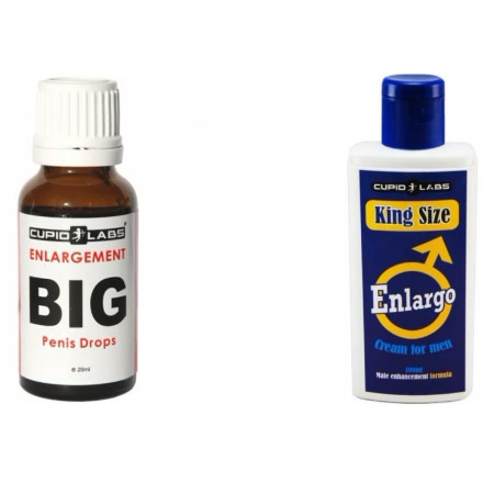 Pachet Picaturi Big Penis Drops 20ml + Crema Marirea Penisului Enlargo 100ml