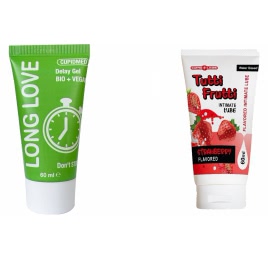 Pachet Gel Ejaculare Precoce Long Love 50ml + Lubrifiant Sex Oral Capsuni 10 pe xBazar