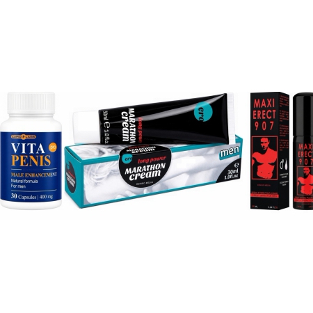 Pachet Maraton Viril: Kit 3-în-1 pentru Erecție Max