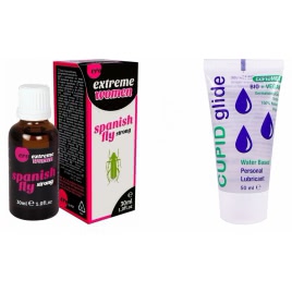 Pachet Afrodisiac Spain Fly Extreme Women 30ml + Lubrifiant Bio Cupid Glide pe xBazar
