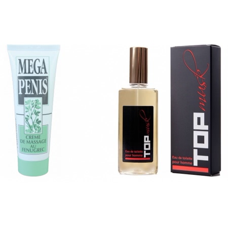Pachet Crema Marire Mega Penis 75ml + Parfum Feromoni Top Musk 75ml