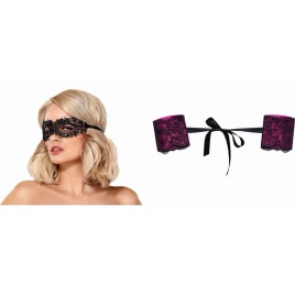 Pachet Cătușe Obsessive Roseberry Mov + Mască Obsessive A710 Negru pe xBazar