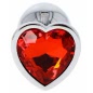 Anal Plug Heart Jewel Plug Small Roșu