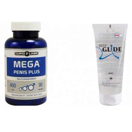 Pachet Pastile Marirea Penisului Mega Penis Plus 90buc + Lubrifiant Just Glide Anal 200ml