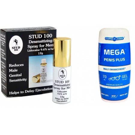 Pachet Spray Stud 100 Original + Gel Marire Penis Mega Penis Plus 65ml