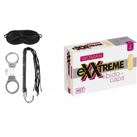 Pachet Set Limited Edition Lovers Fantasy Negru + Capsule Femei eXXtreme Libido Afrodisiac 5buc