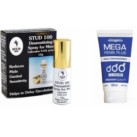 Pachet Spray Stud 100 Original Si Gel Marire Penis Mega Penis Plus 65ml pe xBazar