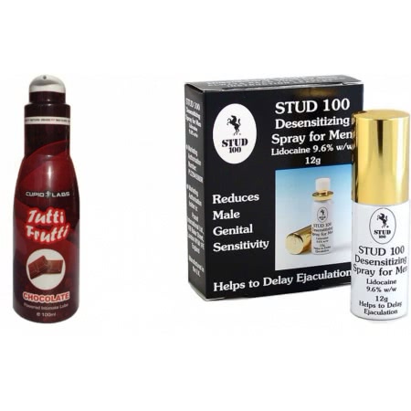 Pachet Spray Stud 100 Original + Lubrifiant Pentru Sex Oral Chocolate 100ml
