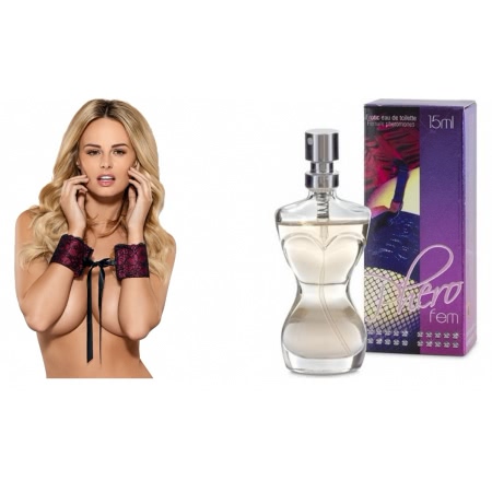 Pachet Parfum Feromoni PheroFem 15ml + Catuse Obsessive Roseberry Mov