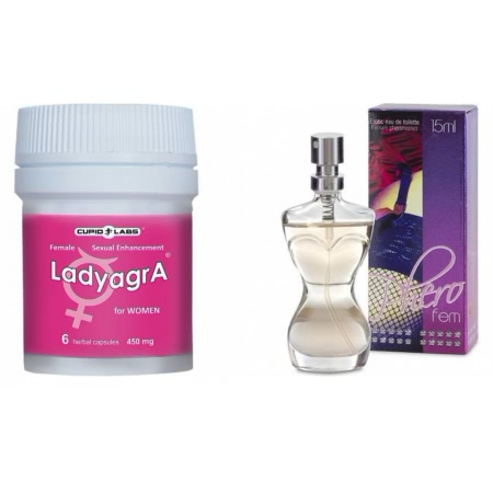 Pachet Parfum Feromoni PheroFem 15ml + Cadou Pastile Libido Ladyagra 6buc