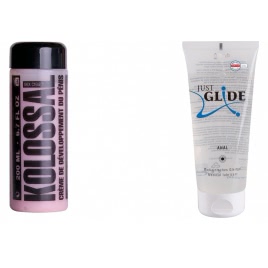 Pachet Crema Marire Penis Kolossal 200ml + Lubrifiant Just Glide Anal 200ml pe xBazar