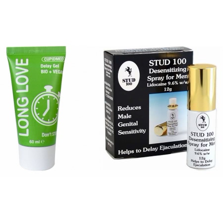 Pachet Spray Stud 100 Original Și Gel Ejaculare Precoce Long Love 50ml