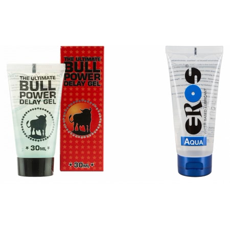 Pachet Lubrifiant Eros Aqua 200ml + Gel Ejaculare Prematura Bull Power Delay 30ml