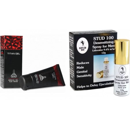 Pachet Crema Marirea Penisului Titan Gel Original 50ml + Spray Stud 100 Original