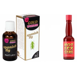 Pachet Afrodisiac Hot Sex Girl 20ml + Afrodisiac Spanish Fly Strong Gold Women 30ml pe xBazar