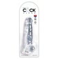 King Penis Clear Dildo Transparent Realistic Cu Testicule