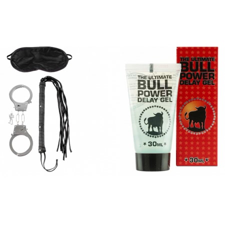 Pachet Set Limited Edition Lovers Fantasy Negru + Gel Ejaculare Prematura Bull Power Delay 30ml