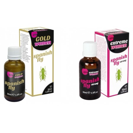 Pachet Afrodisiac Spain Fly Extreme Women 30ml + Afrodisiac Spanish Fly Strong Gold Women 30ml